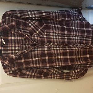 Sonoma Purple Plaid Shirt Women's Size XL